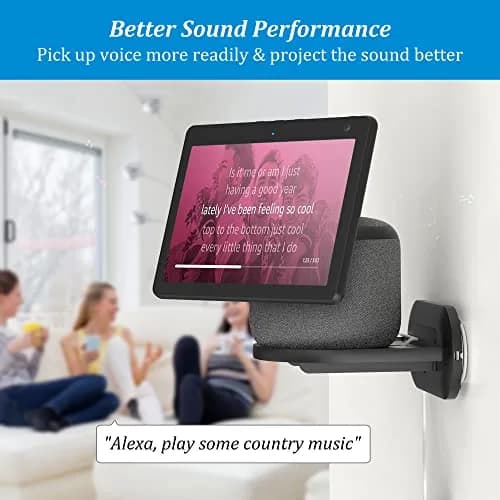 PlusAcc Echo Show 10 3rd Gen Wall Mount Stand Black | Space-Saving Alexa Accessories Bracket Shelf thumbnail 3