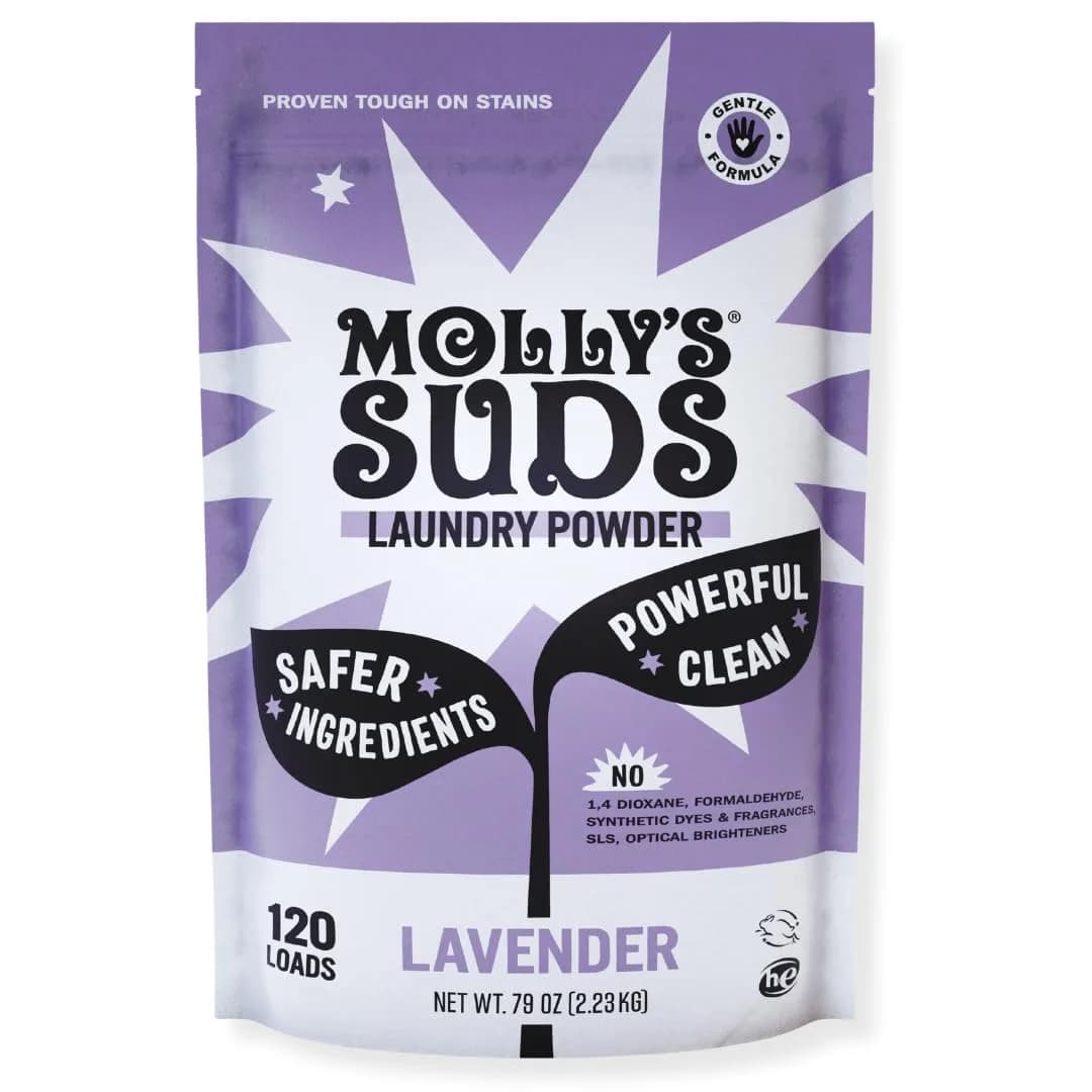 Molly's Suds Original Laundry Detergent Powder Lavender Scent 79 oz (2.24 kg) | Gentle Formula for Sensitive Skin