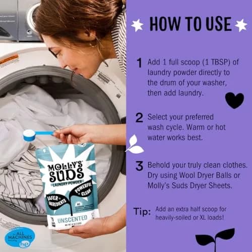 Molly's Suds Original Laundry Detergent Powder Lavender Scent 79 oz (2.24 kg) | Gentle Formula for Sensitive Skin thumbnail 5