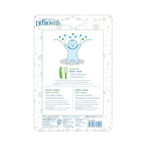 Dr. Brown's Soft and Safe Baby Brush + Comb Set | Natural Wood, Gentle Bristles for All Hair Types thumbnail 8