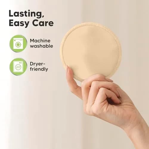 KeaBabies Reusable Nursing Pads for Breastfeeding (Bare Beige, 14-Pack, 12.2 cm) thumbnail 7