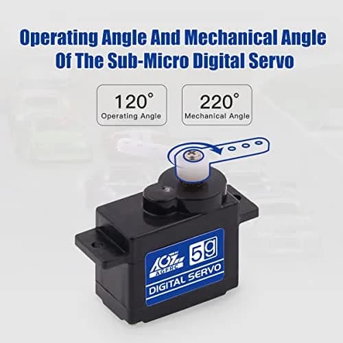 AGFRC High-Speed Sub-Micro RC Servo 8g 0.075s Metal Gear Digital Coreless for 1/28 RC Cars & Airplanes (2-Pack) thumbnail 5