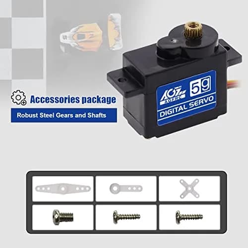 AGFRC High-Speed Sub-Micro RC Servo 8g 0.075s Metal Gear Digital Coreless for 1/28 RC Cars & Airplanes (2-Pack) thumbnail 7