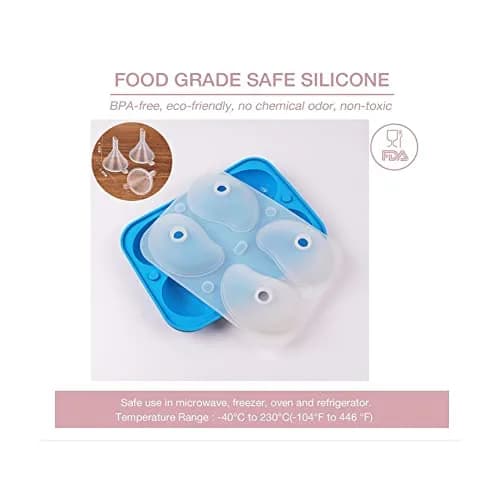 Montidey 4 Holes 3D Mango Shape Silicone Cake Mold 19.6cm (7.7in) | Food-Grade Baking & Dessert Tool thumbnail 5