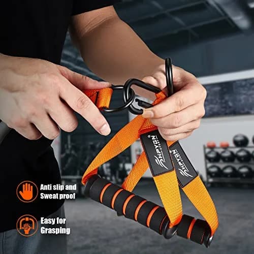 HPYGN Heavy Resistance Bands Set with Handles & Straps | 300LBS Max Tension, 6 Levels (25-75lbs) thumbnail 8