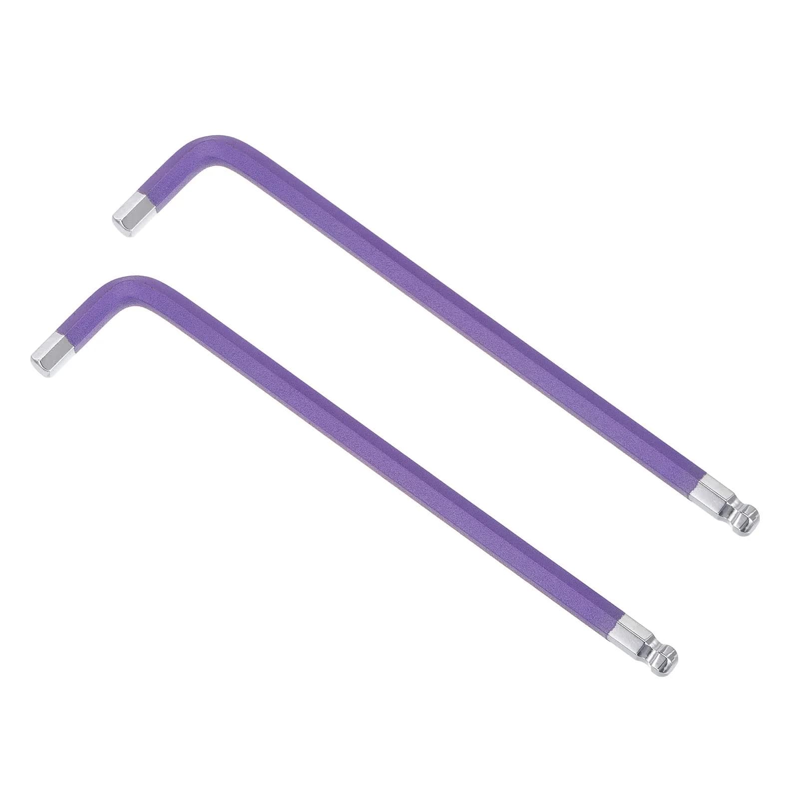 uxcell 1.5mm Ball End Hex Key Wrench, L Shaped Long Arm S2 Steel Repairing Tool 2 Pcs | Durable Alloy Steel, Confined Space Access — Purple
