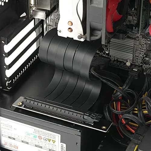 lilila-ree PCIe 3.0 x16 Riser Cable 20cm – 90 Degree Right Angle PCI-E Extension Card for GPU Vertical Mount, High Speed Flexible Graphics Card Extender for PC Gaming Case, Black thumbnail 6