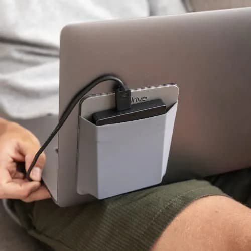 Slipdrive Gray Portable Hard Drive Sleeve for Laptops | 13.97cm x 11.43cm (5.5" x 4.5") Stick-On Case thumbnail 7