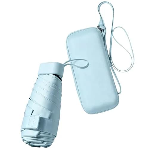 ESUFEIR Mini Sun Umbrella for Purse with Case, Skyblue 14 cm (5.5 in) | UPF 50+ UV Protection thumbnail 1