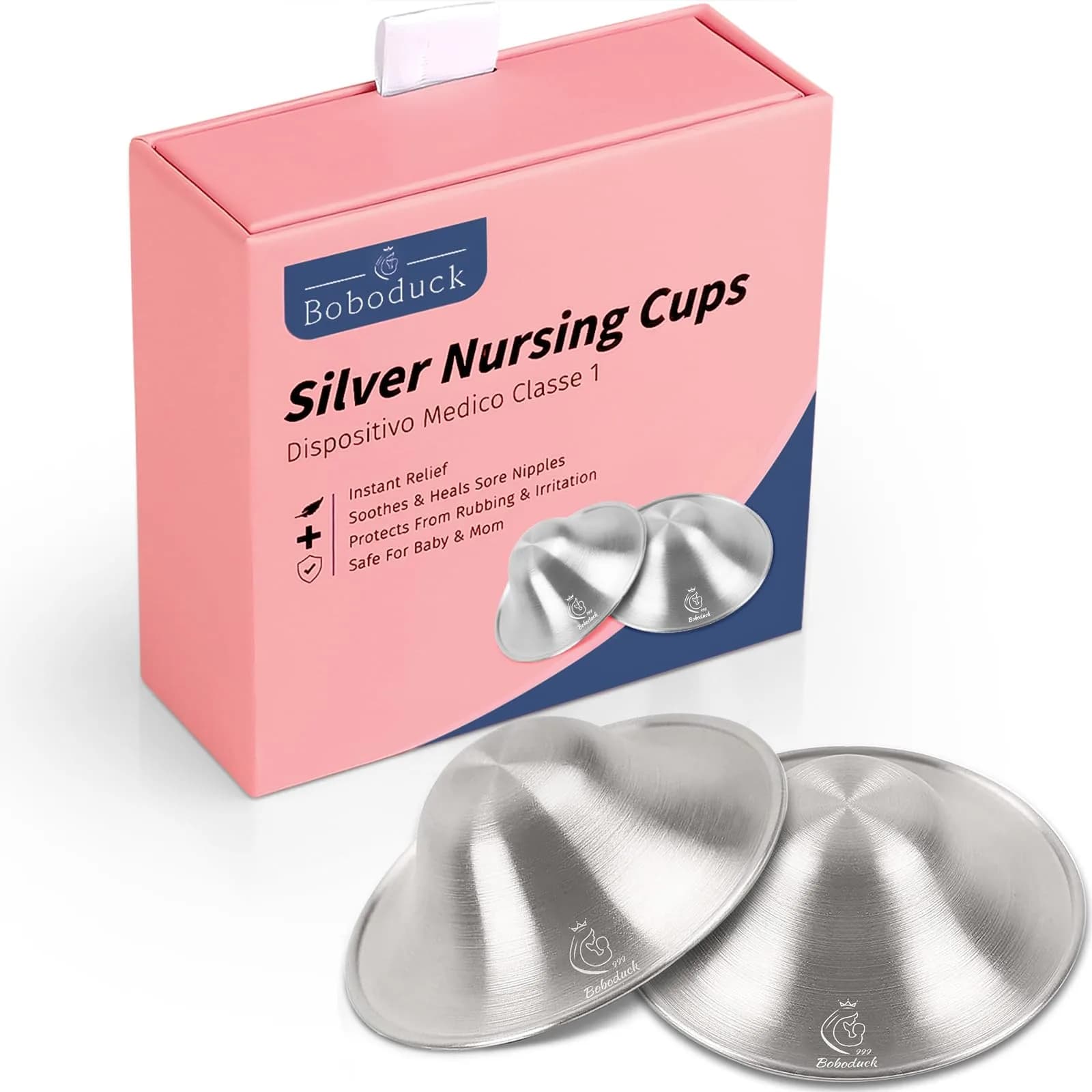 Boboduck 999 Silver Nipple Shields for Nursing Newborn | Standard Size — 999