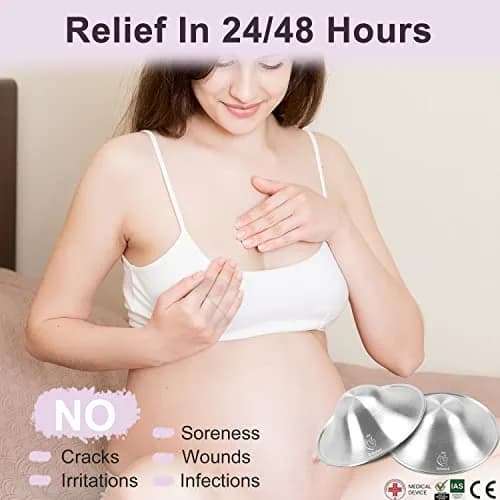 Boboduck 999 Silver Nipple Shields for Nursing Newborn | Standard Size thumbnail 4