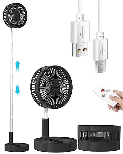 AICase Folding Portable Telescopic Fan 94cm-100cm (3.7"-39.3") | USB Desk Fan with 7200mAh Battery & Remote thumbnail 1