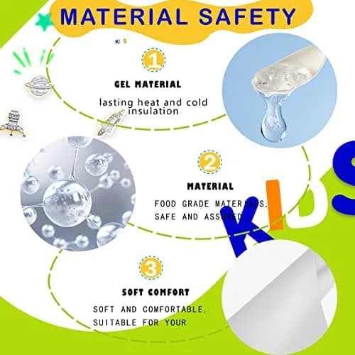 Couleurs Kids Ice Pack Gel Cooling Pad 2-Pack (14.4cm x 16cm x 1.3cm) | Reusable Hot & Cold Therapy for Children thumbnail 4