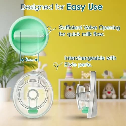 NENESUPPLY Duckbill Valves for Elvie Stride Pump Parts - 4pc Green Silicone | BPA-Free, Medical Grade thumbnail 6