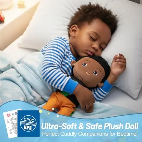 OUOZZZ Soft Black Baby Doll 12.6 Inch (32 cm) | Dinosaur Snuggle Buddy thumbnail 4