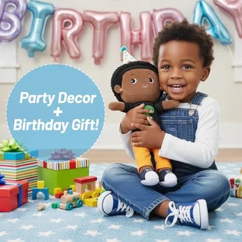 OUOZZZ Soft Black Baby Doll 12.6 Inch (32 cm) | Dinosaur Snuggle Buddy thumbnail 5
