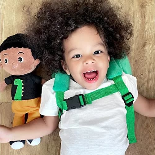 OUOZZZ Soft Black Baby Doll 12.6 Inch (32 cm) | Dinosaur Snuggle Buddy thumbnail 7