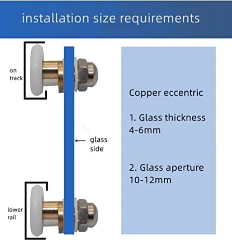 GDQLCNXB Shower Door Rollers 25mm Diameter (4-Pack) | Ultra-Quiet Sliding Pulleys for 4-6mm Glass thumbnail 3