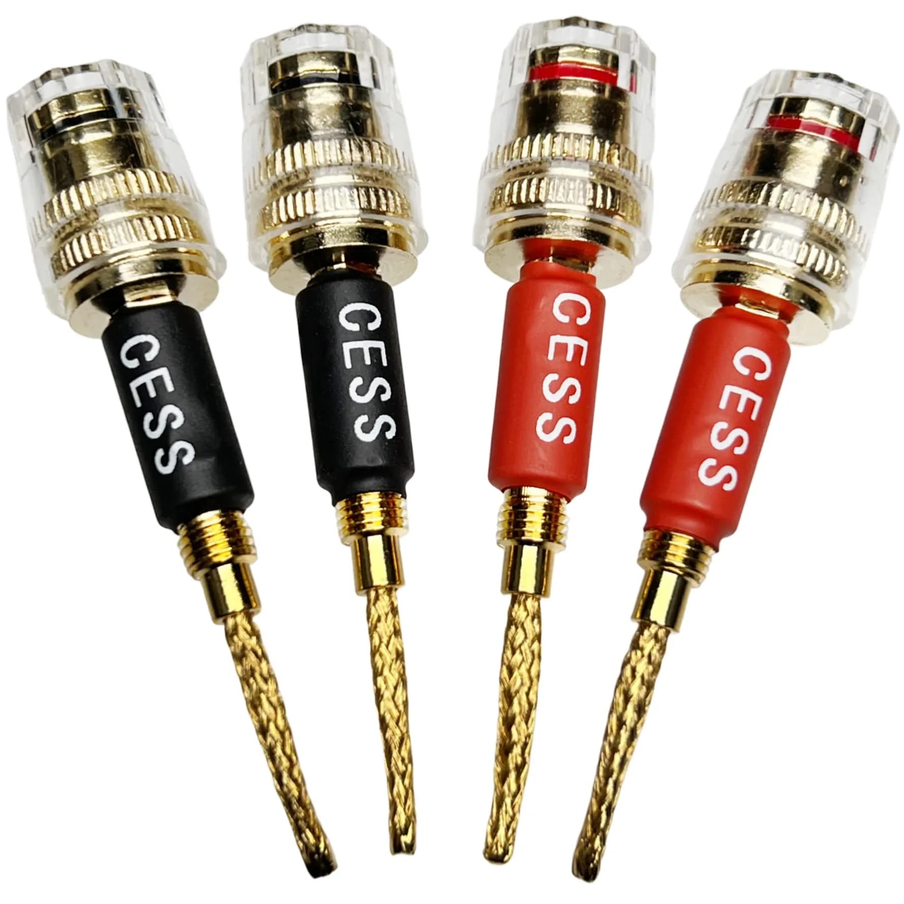 CNCESS Braided Pin Banana Plug to 4mm Female Banana Jack | Secure Speaker Wire Connection