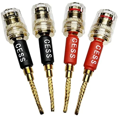 CNCESS Braided Pin Banana Plug to 4mm Female Banana Jack | Secure Speaker Wire Connection thumbnail 1