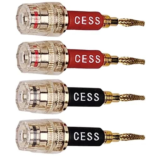 CNCESS Braided Pin Banana Plug to 4mm Female Banana Jack | Secure Speaker Wire Connection thumbnail 2