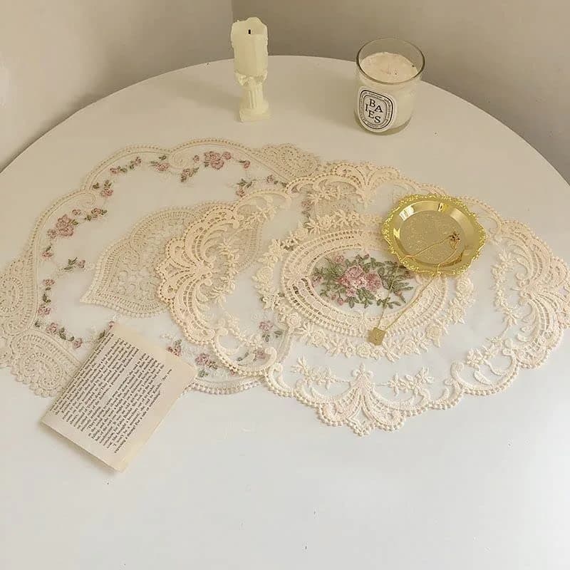 Fiygor Retro Lace Placemats 2-Pack 30x40cm (12x16-in) | Handmade French Crochet Doilies for Dining Tables thumbnail 5