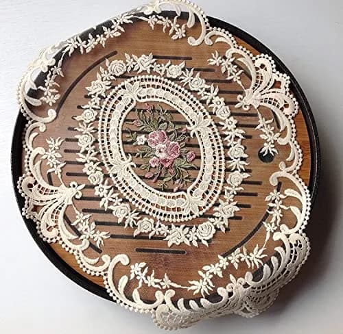 Fiygor Retro Lace Placemats 2-Pack 30x40cm (12x16-in) | Handmade French Crochet Doilies for Dining Tables thumbnail 3