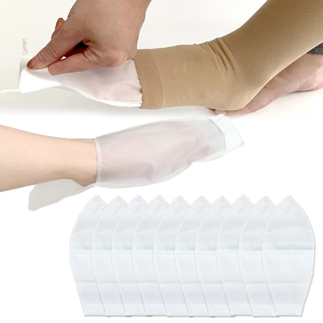 MUROCEA Open Toe Compression Sock Aid for Easy Slide | Slip Stocking Applicator for Elderly, Disabled, Pregnant, 5 Pairs
