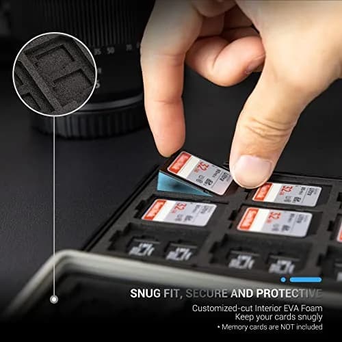 JJC High Capacity Memory Card Case for 36 Micro SD and 18 SD Cards | Water-Resistant, Anti-Shock, Anti-Dust Organizer thumbnail 2