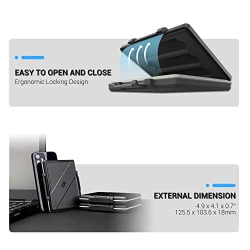 JJC M.2 NVMe SSD & 2.5 inch SSD Carrying Case | Water Resistant, Shockproof, 4-Slot Organizer thumbnail 5