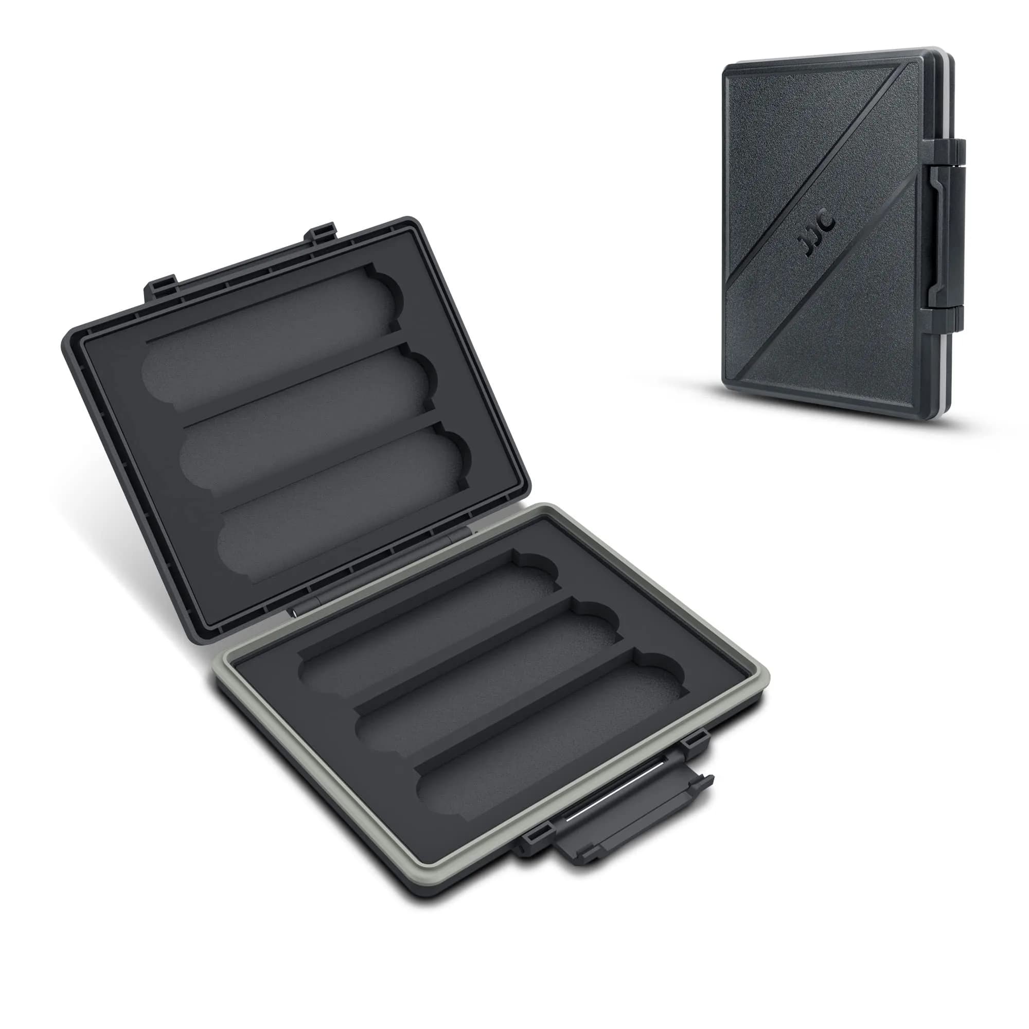 JJC 2-Slot 2.5 inch SSD Hard Drive Case | Water-Resistant & Shockproof Storage Box — 6 Slots for M.2 2280 Card