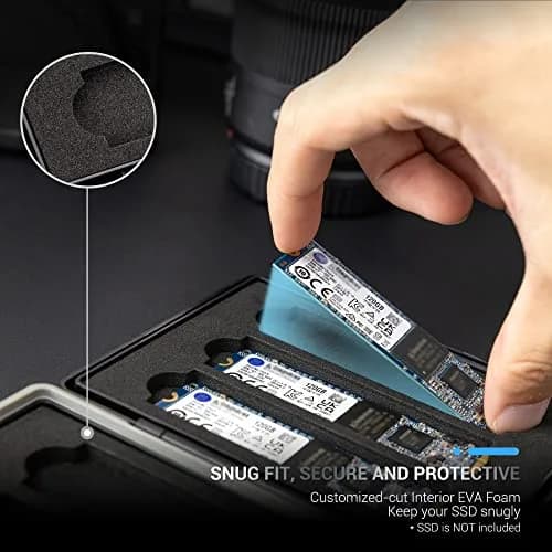 JJC 6-Slot M.2 SSD Storage Case for 6x 2280/2260/2242/2230 NVMe Drives | Water-Resistant & Shockproof thumbnail 2