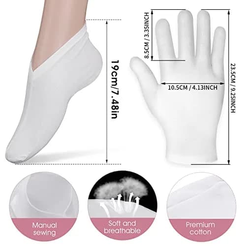 Sibba Moisturizing Gloves & Socks 2 Pairs | Overnight Hand & Foot Hydration for Dry Skin thumbnail 2