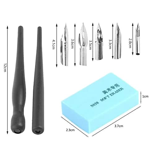 Estink Manga Dip Pen Set with 5 Nibs and 2 Pen Holders | Complete Drawing Kit for Artists thumbnail 5