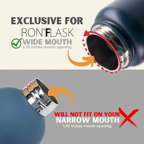 IRON °FLASK Flip Lid for Wide Mouth Water Bottles, 2 Pack Rose | Fits 12-64 Oz Bottles thumbnail 2