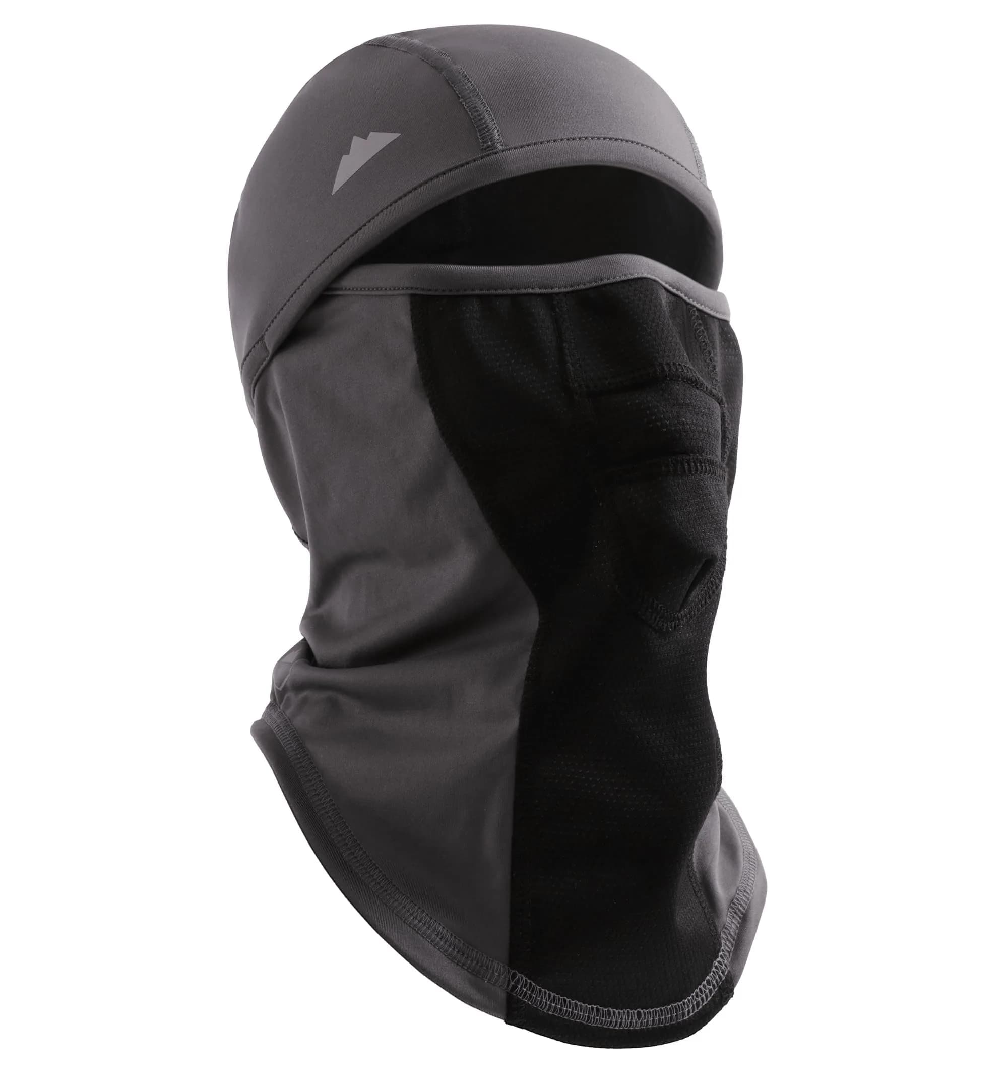 Tough Headwear Balaclava Ski Mask - Winter Face Cover for Men & Women - Cold Weather Snow Gear for Skiing, Snowboarding, Running & Motorcycle — Black and Gray