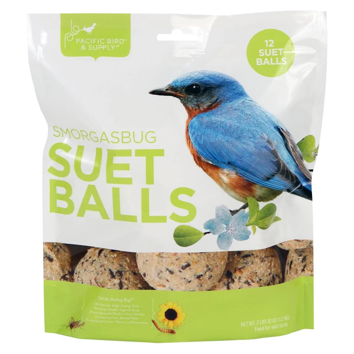 Pacific Bird & Supply Co. Smorgasbug Suet Balls, 12 pk | No Melt, High Protein Bird Food - main product image