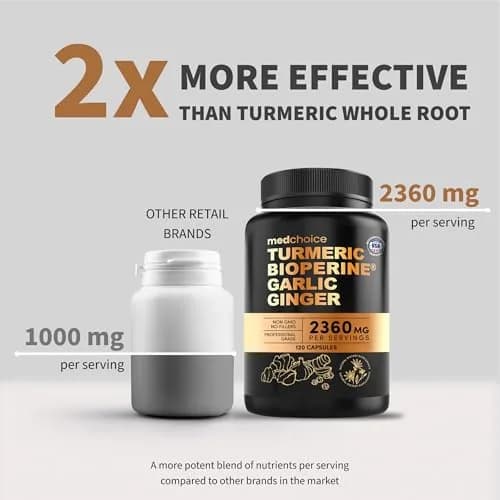 MEDCHOICE 4-in-1 Turmeric Joint Support with Garlic & BioPerine, 120ct | Supports Mobility & Joint Comfort thumbnail 2