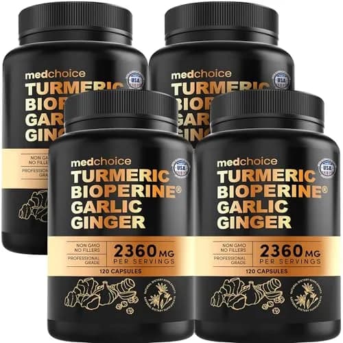 MEDCHOICE 4-in-1 Turmeric Joint Support with Garlic & BioPerine, 120ct | Supports Mobility & Joint Comfort thumbnail 1