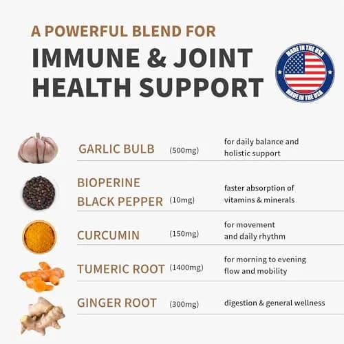 MEDCHOICE 4-in-1 Turmeric Joint Support with Garlic & BioPerine, 120ct | Supports Mobility & Joint Comfort thumbnail 3