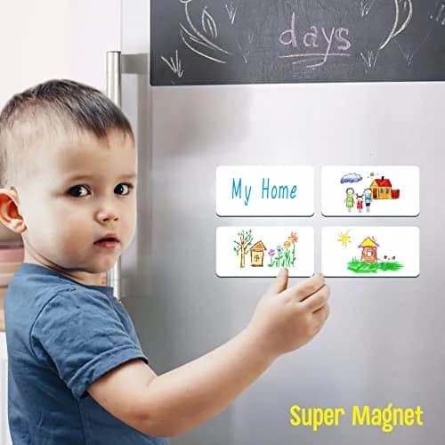 SpriteGru Magnetic Name Tag Label, 55 PCS | Reusable Dry Erase Magnetic Stickers for Whiteboards & Office (2" x 1") thumbnail 5