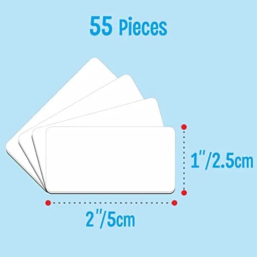 SpriteGru Magnetic Name Tag Label, 55 PCS | Reusable Dry Erase Magnetic Stickers for Whiteboards & Office (2" x 1") thumbnail 2