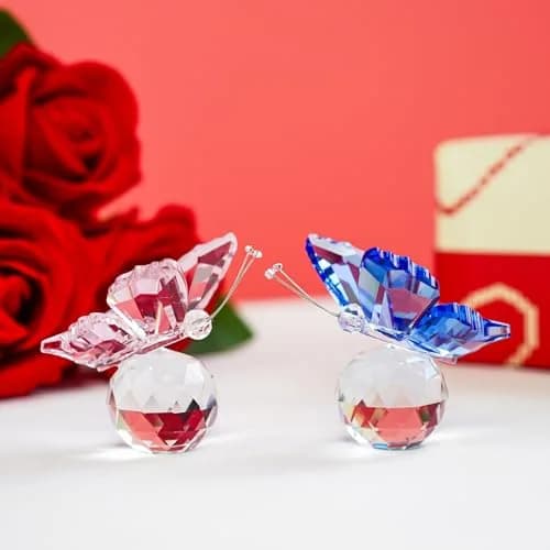 H&D HYALINE & DORA Crystal Butterfly Figurine with Ball Base 5.1 cm (2 in) | Handmade Glass Animal Ornament thumbnail 5