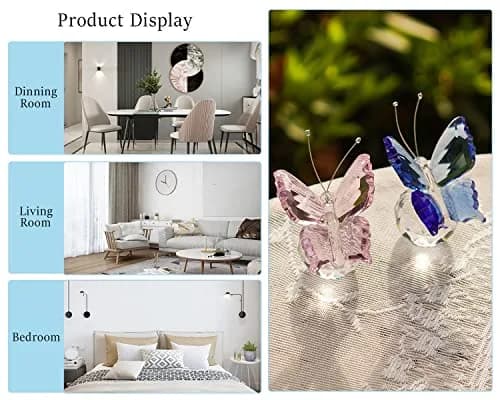 H&D HYALINE & DORA Crystal Butterfly Figurine with Ball Base 5.1 cm (2 in) | Handmade Glass Animal Ornament thumbnail 7
