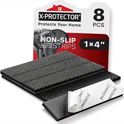 X-Protector Rubber Strip - 8 PC Non Slip Pads - Black Universal Grip Strips | Surface Scratch & Slip Prevention thumbnail 1