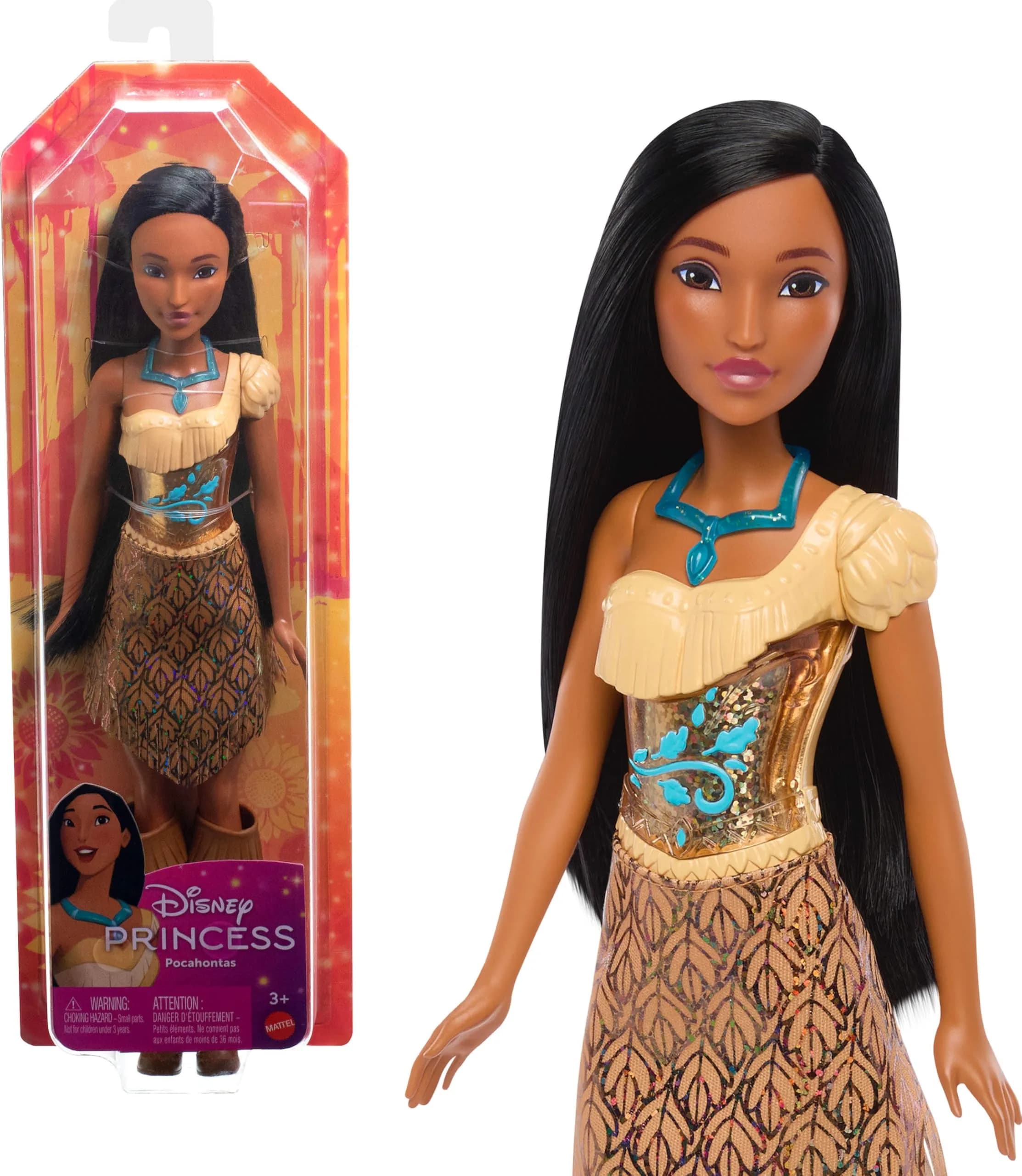 Mattel Disney Princess Pocahontas Fashion Doll in Signature Look | 11-inch, Posable, Signature Outfit