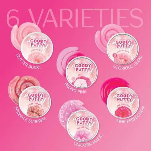 Goody Putty Pink Set of 6 Tins | Color-Changing, Glow & Glitter Sensory Toy for Kids 177ml (6oz) thumbnail 3