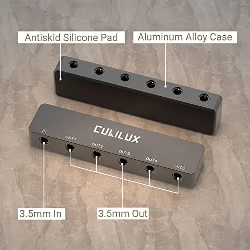 Cubilux 5-Way 3.5mm AUX Splitter | Aluminum Case 5-Channel Stereo Headphone Adapter thumbnail 5