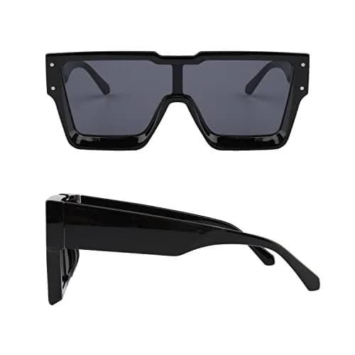 KENBO Oversized Square Sunglasses for Women Men, Rimless Shield Style | UV400 Polarized Protection thumbnail 5
