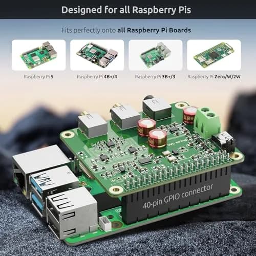 InnoMaker HiFi DAC Pro Hat with ES9038Q2M Chip for Raspberry Pi 5/4/3B+/3B/Zero | High-Resolution 384KHz/32bit & DSD512 Audio Card thumbnail 5